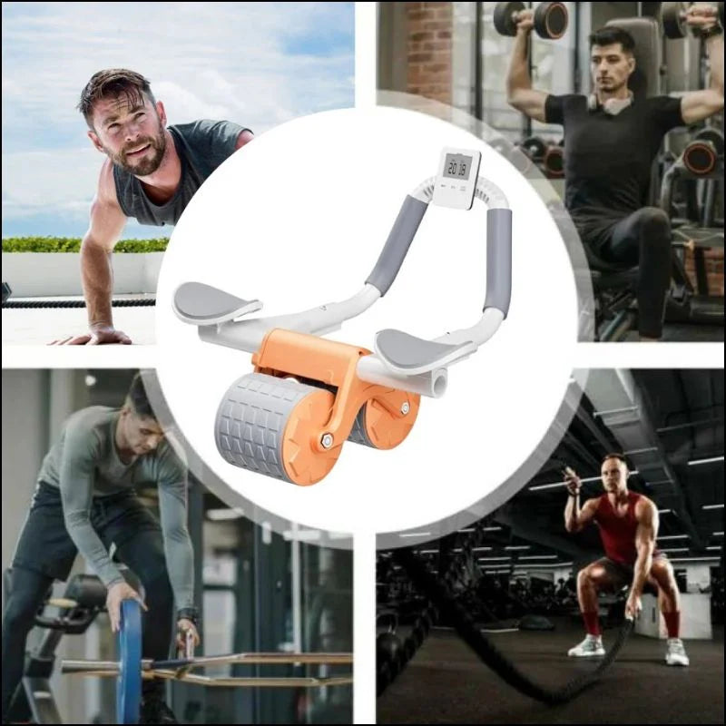 Rodillo Para Abdominales Con Ruedas Dobles Estables Y Soporte Para Teléfono