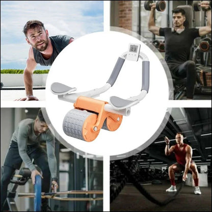 Rodillo Para Abdominales Con Ruedas Dobles Estables Y Soporte Para Teléfono